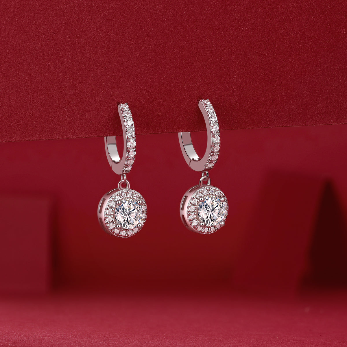 To Youth - Earrings Set With 0.5-carat Top-quality Moissanite S925 Silver And Platinum-plated Stud Earrings, A Fashionable And Trendy Accessory That Can Be Tested With A Diamond Pen