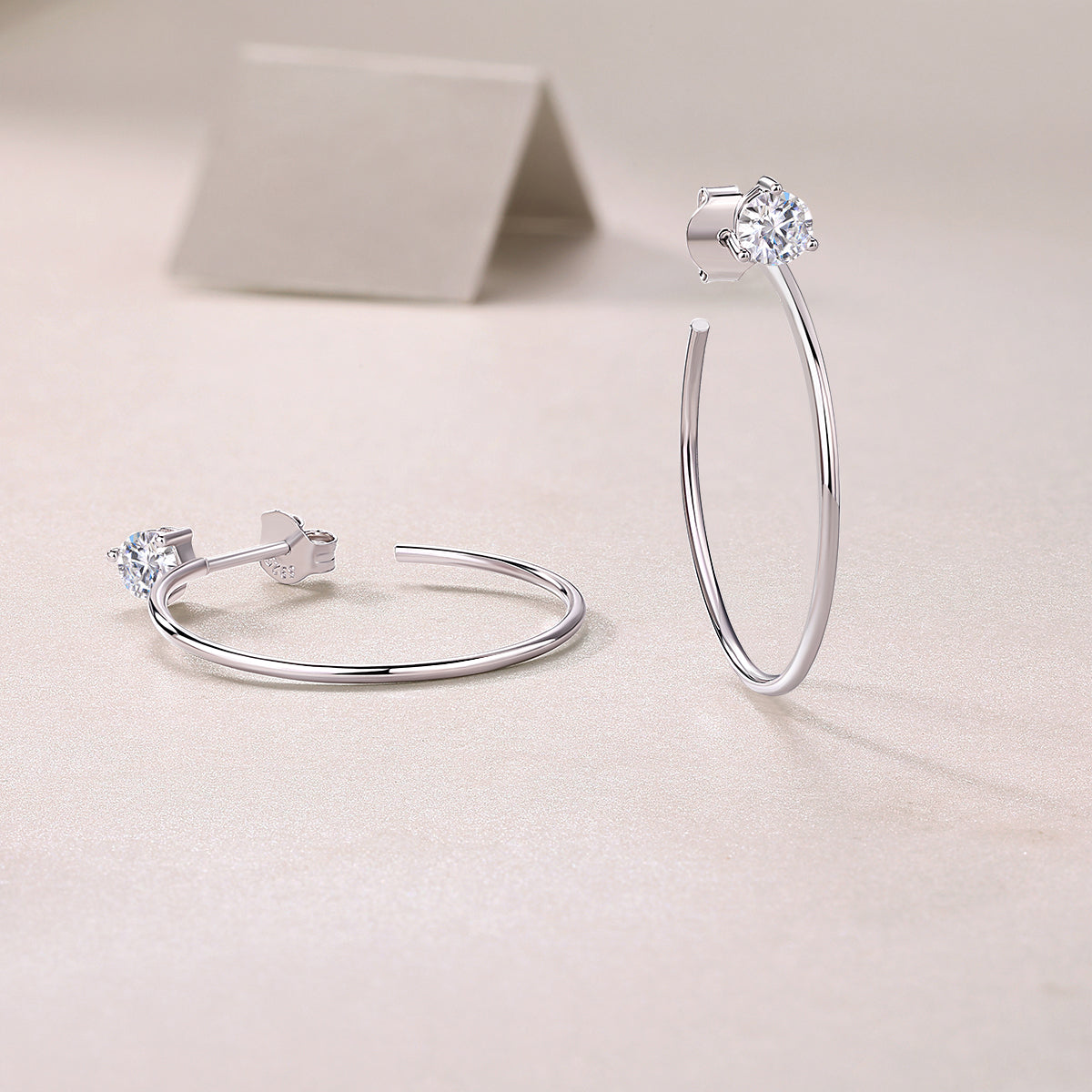 A Charming Afternoon - Earrings Set With Top-quality Moissanite S925 Silver And Platinum-plated Stud Earrings, A Fashionable And Trendy Accessory, Can Be Tested With A Diamond Pen