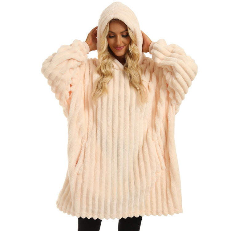 Women's Fashion Double Pocket Casual Hooded Sweater