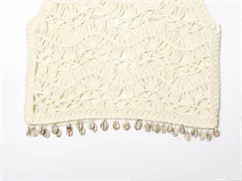 Women's All-match Shell-decorated Knitted Vest