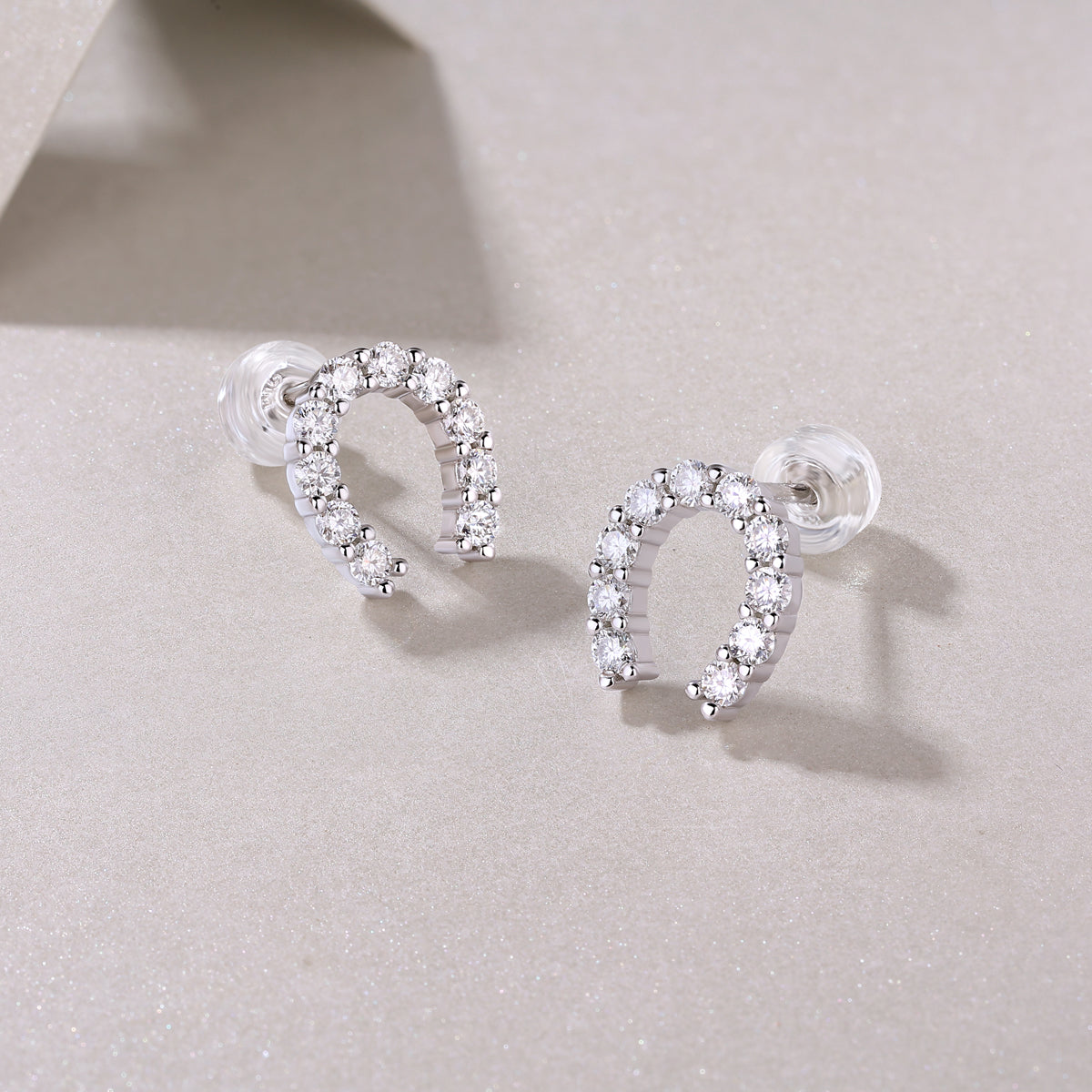 Seize Happiness - Earrings Set With Top-quality Moissanite S925 Silver And Platinum-plated Stud Earrings Are Fashionable And Trendy Accessories That Can Be Tested With A Diamond Pen