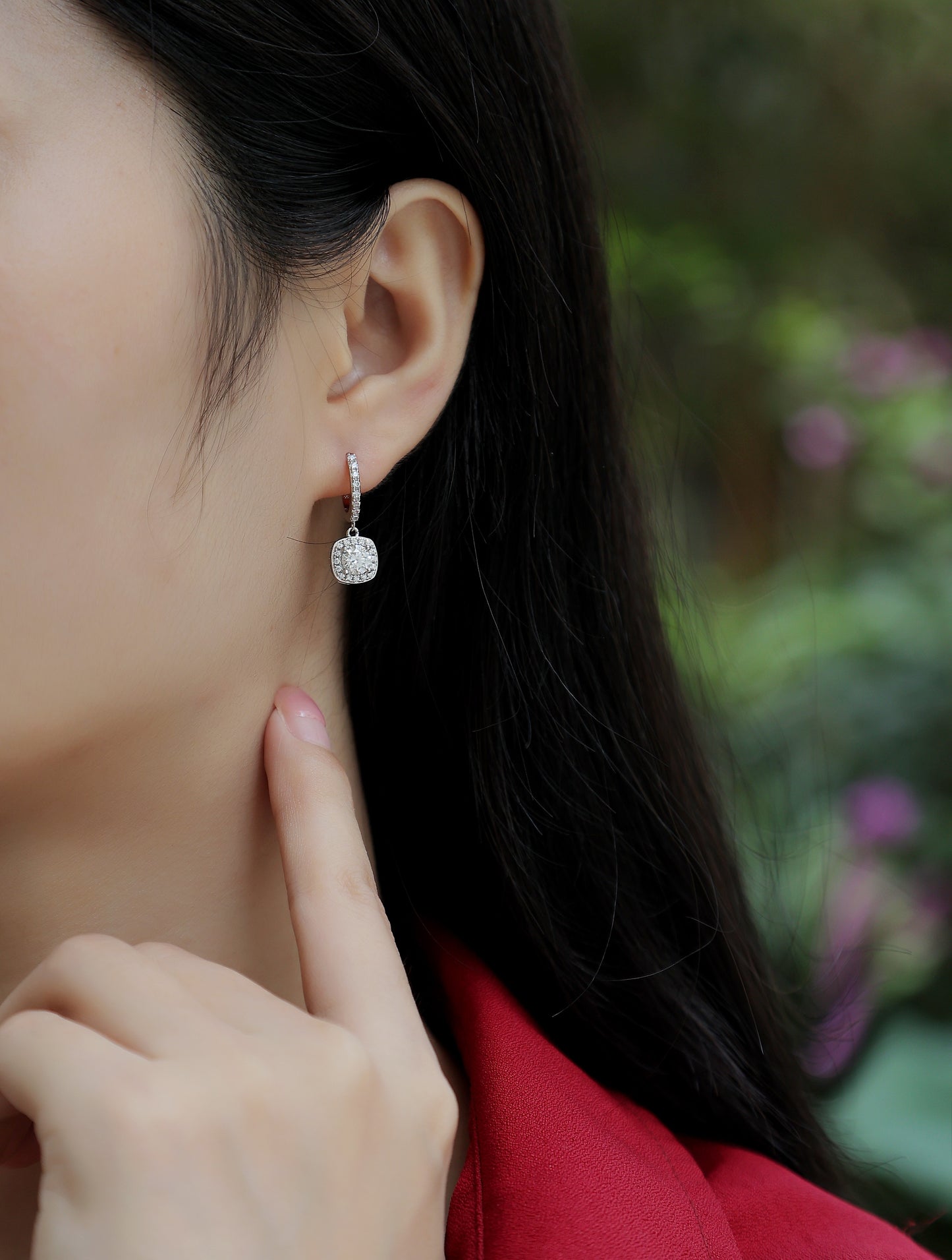 Dream Search - Earrings Set With 0.5-carat Top-quality Moissanite S925, Silver And Platinum-plated Stud Earrings, A Fashionable And Trendy Accessory That Can Be Tested With A Diamond Pen