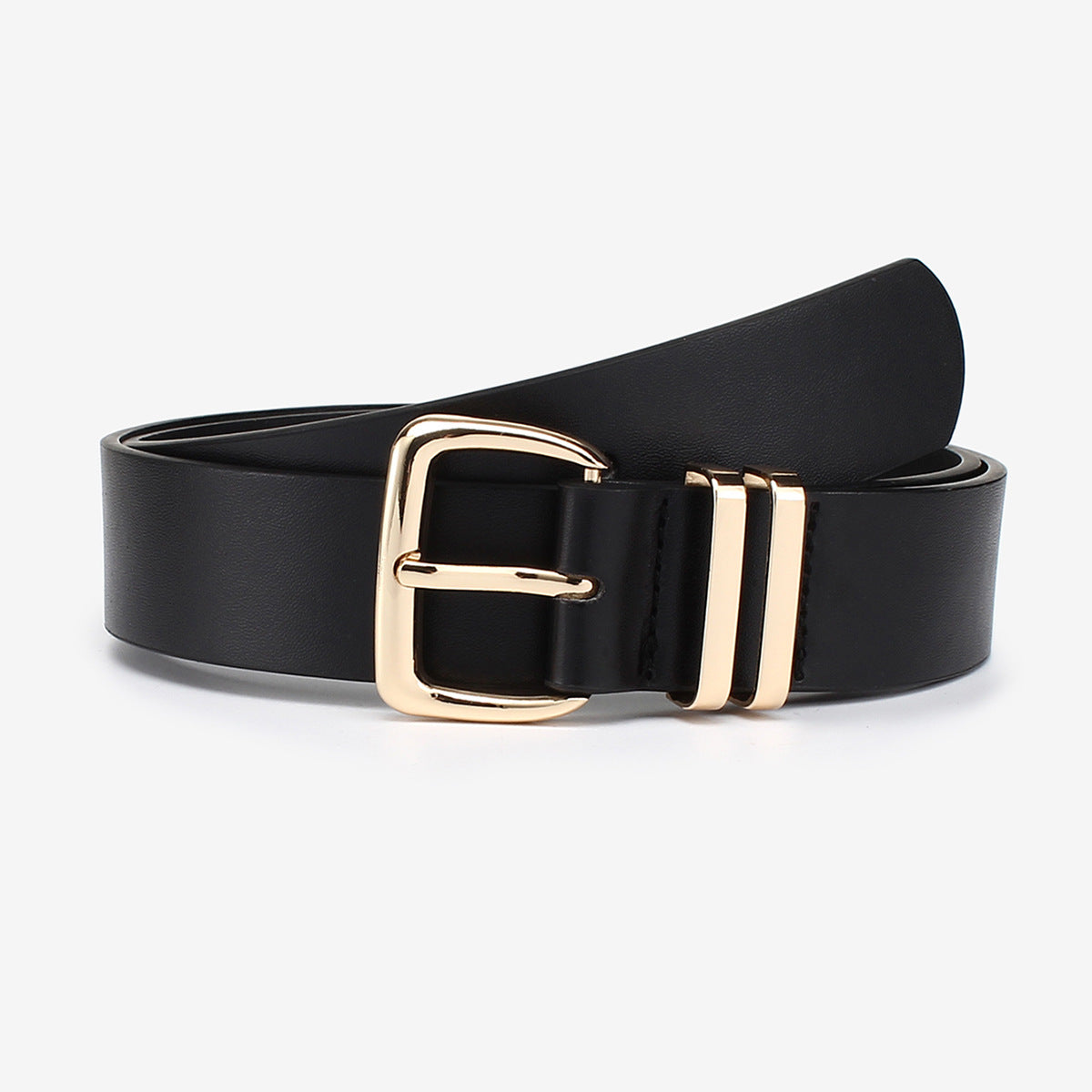 European And American Fashionable Golden Buckle Belt Cross-border