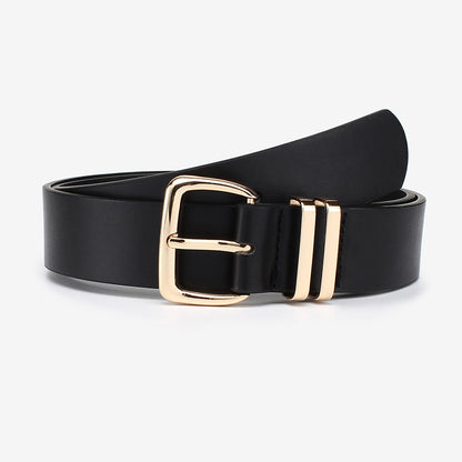 European And American Fashionable Golden Buckle Belt Cross-border