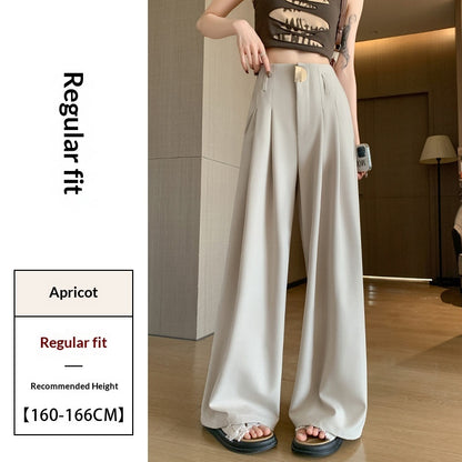 Women's Wide-leg Pants High-waisted Draped Loose Slim-fit Casual Straight