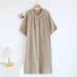 Japanese Crepe Pure Cotton Nightdress Women's Loose Homewear