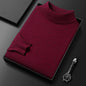 Men's Sweater Slim Fit Pure Color Half Collar Knitted Bottoming Shirt