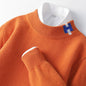 Autumn And Winter New Thickened Solid Color Loose Leisure All-matching Knitted Sweater
