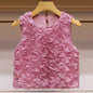 Women's Three-dimensional Rose Sleeveless Vest Short Loose Top