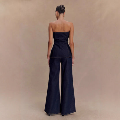 European And American Graceful And Fashionable Wide Leg Jeans Loose Ladies