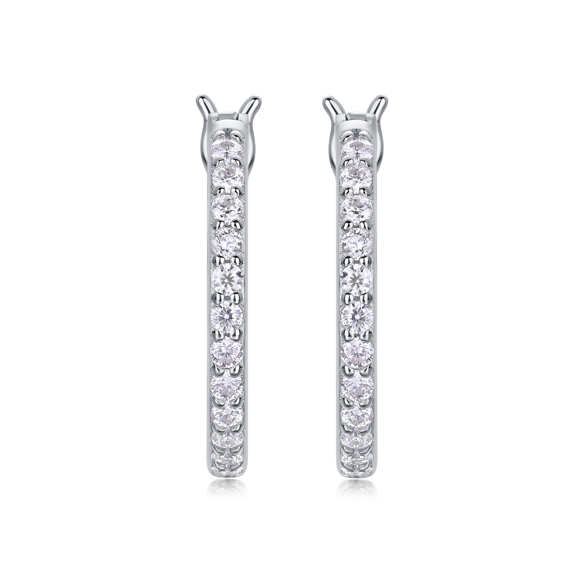 Flowing Light - Earrings Set With Top-quality Moissanite S925 Silver And Platinum-plated Stud Earrings, A Fashionable And Trendy Accessory, Can Be Detected By A Diamond Pen In Yellow Gold And Rose Gol