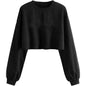 Women's Autumn And Winter New Solid Color With Fur Loose O-neck Short Sweater
