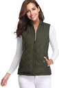 Women's Cotton Vest Stand Collar Zipper Pocket Warm