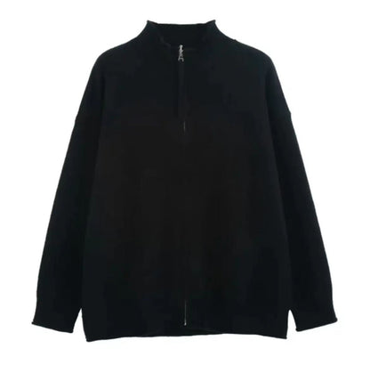 Men's Spring And Autumn Stand Collar Knitted Cardigan Jacket