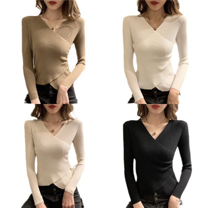 Skinny Knitted Top Western Style Top Sweater For Women