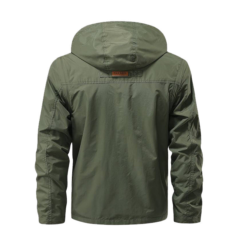 Outdoor Windproof Shell Jacket Loose Plus Size Casual Multi-pocket Workwear Jacket