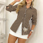 Striped Long-sleeved Shirt For Women