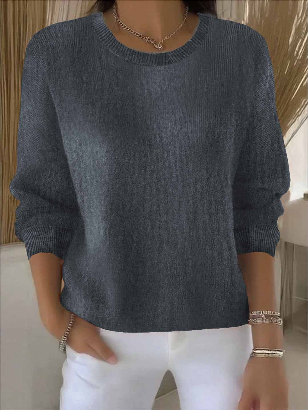 Women's Solid Color Long Sleeve Sweater