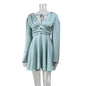 Women's Solid Color Long Sleeve Dress