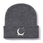 Amazon Embroidered Knitted Hat With Moon And Stars Design AutumnWinter Wool Hat
