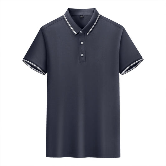 Silk Knitted Men's Short-sleeve Polo Shirt