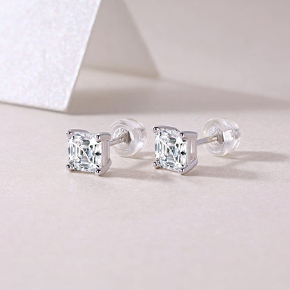 Unrestrained - Top-quality Moissanite S925 Silver And Platinum-plated Stud Earrings, A Fashionable And Trendy Accessory That Can Be Tested With A Diamond Pen In Gold Rose Gold