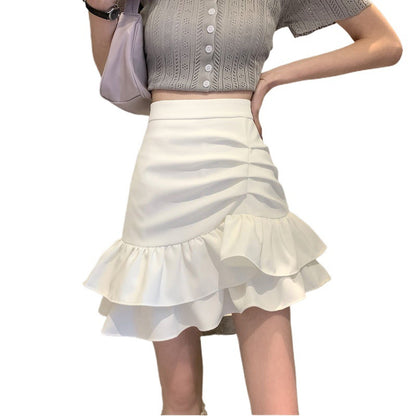 Irregular Hem Flared Skirt Women