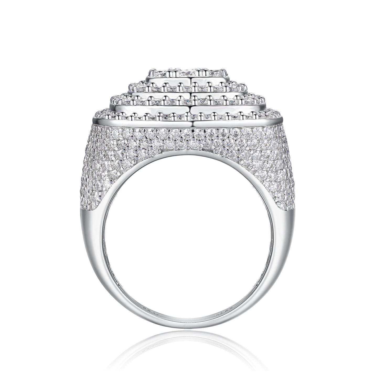 The Legendary King - Men's Ring, Diamond Ring And Wedding Ring Set With Top-quality Moissanite S925 Silver And Platinum-plated. The Ring Can Be Inspected With A Diamond Pen