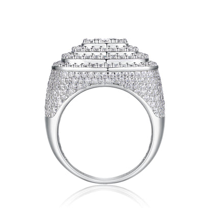 The Legendary King - Men's Ring, Diamond Ring And Wedding Ring Set With Top-quality Moissanite S925 Silver And Platinum-plated. The Ring Can Be Inspected With A Diamond Pen