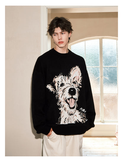 Puppy Sweater Couple Loose And Idle Knitwear