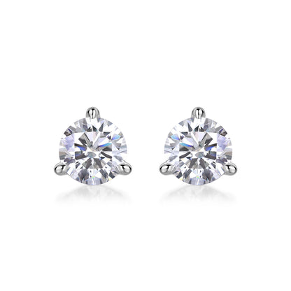 Frozen Frame - Set With 0.5-carat Top-quality Moissanite S925 Silver And Platinum-plated Stud Earrings, A Fashionable And Trendy Accessory That Can Be Tested With A Diamond Pen In Gold Rose Gold