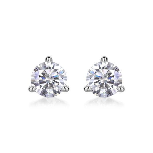 Frozen Frame - Set With 0.5-carat Top-quality Moissanite S925 Silver And Platinum-plated Stud Earrings, A Fashionable And Trendy Accessory That Can Be Tested With A Diamond Pen In Gold Rose Gold