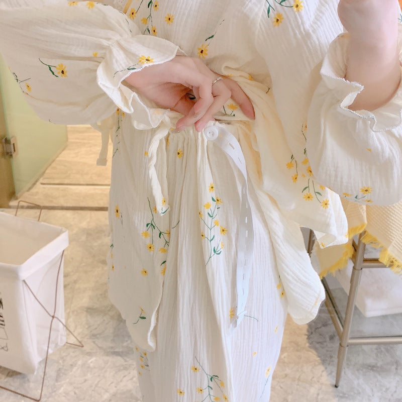 Thin Kimono Nursing Pajamas Maternity Postpartum Feeding Maternity Home Wear