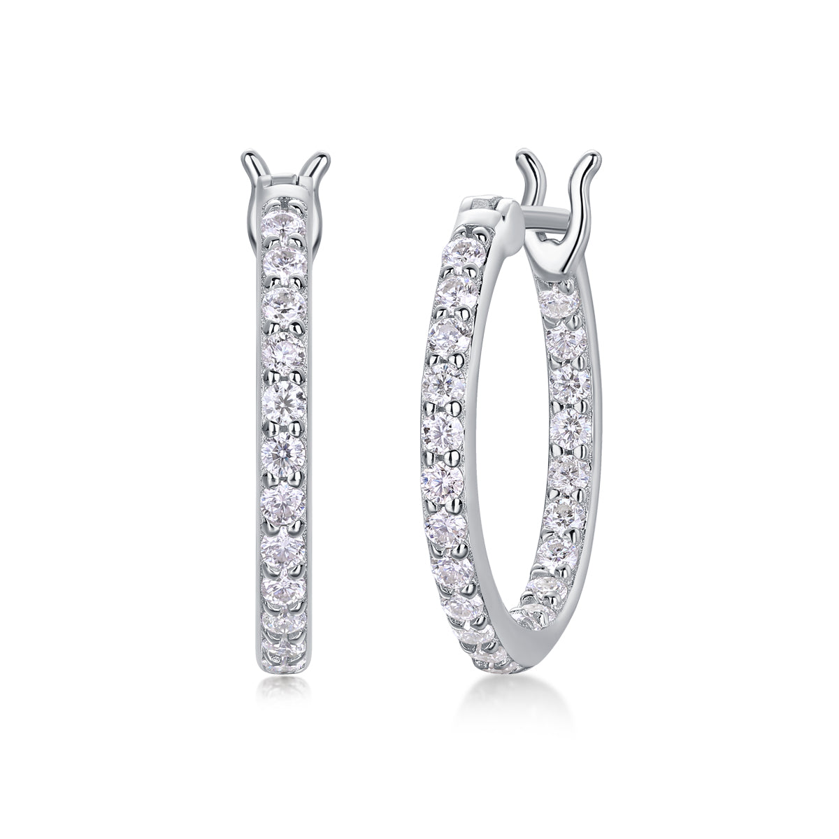 Flowing Light - Earrings Set With Top-quality Moissanite S925 Silver And Platinum-plated Stud Earrings, A Fashionable And Trendy Accessory, Can Be Detected By A Diamond Pen In Yellow Gold And Rose Gol