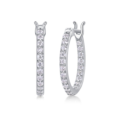 Flowing Light - Earrings Set With Top-quality Moissanite S925 Silver And Platinum-plated Stud Earrings, A Fashionable And Trendy Accessory, Can Be Detected By A Diamond Pen In Yellow Gold And Rose Gol