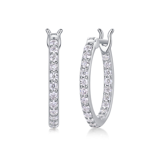 Flowing Light - Earrings Set With Top-quality Moissanite S925 Silver And Platinum-plated Stud Earrings, A Fashionable And Trendy Accessory, Can Be Detected By A Diamond Pen In Yellow Gold And Rose Gol