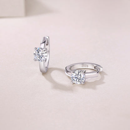 Set Out From The Heart - Earrings Set With 0.5-carat Top-quality Moissanite S925 Silver And Platinum-plated Stud Earrings, A Fashionable And Trendy Accessory, Can Be Tested With A Diamond Pen
