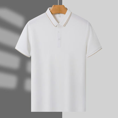 Summer Work Clothes Polo Shirt Ice Ion Single Collar Lapel Breathable Comfortable