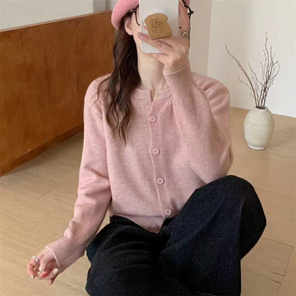 Knitted Cardigan Jacket Temperament Youthful-looking Sweater Outerwear Slimming Short Top