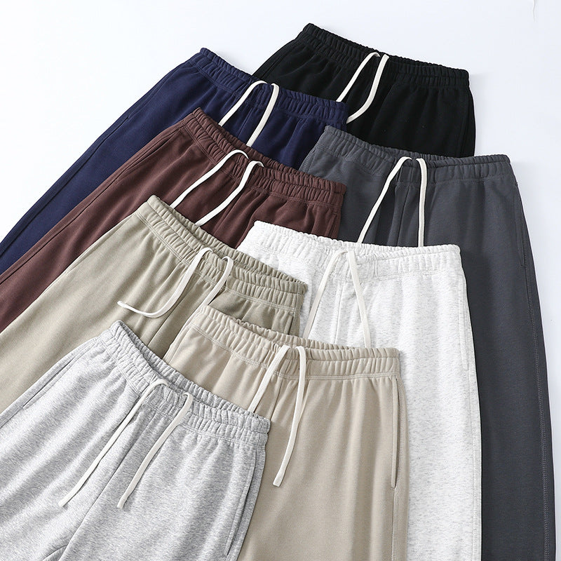 Loose Straight-leg Ankle-cuff Track Pants