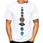Summer Men's Solar System Planet Round Neck Short Sleeve