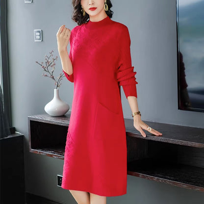 Knitted Dress Women's Bottoming Shirt Inner Wear Woolen Skirt