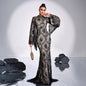 Long Sleeve Round Neck Sexy Lace Banquet Dress