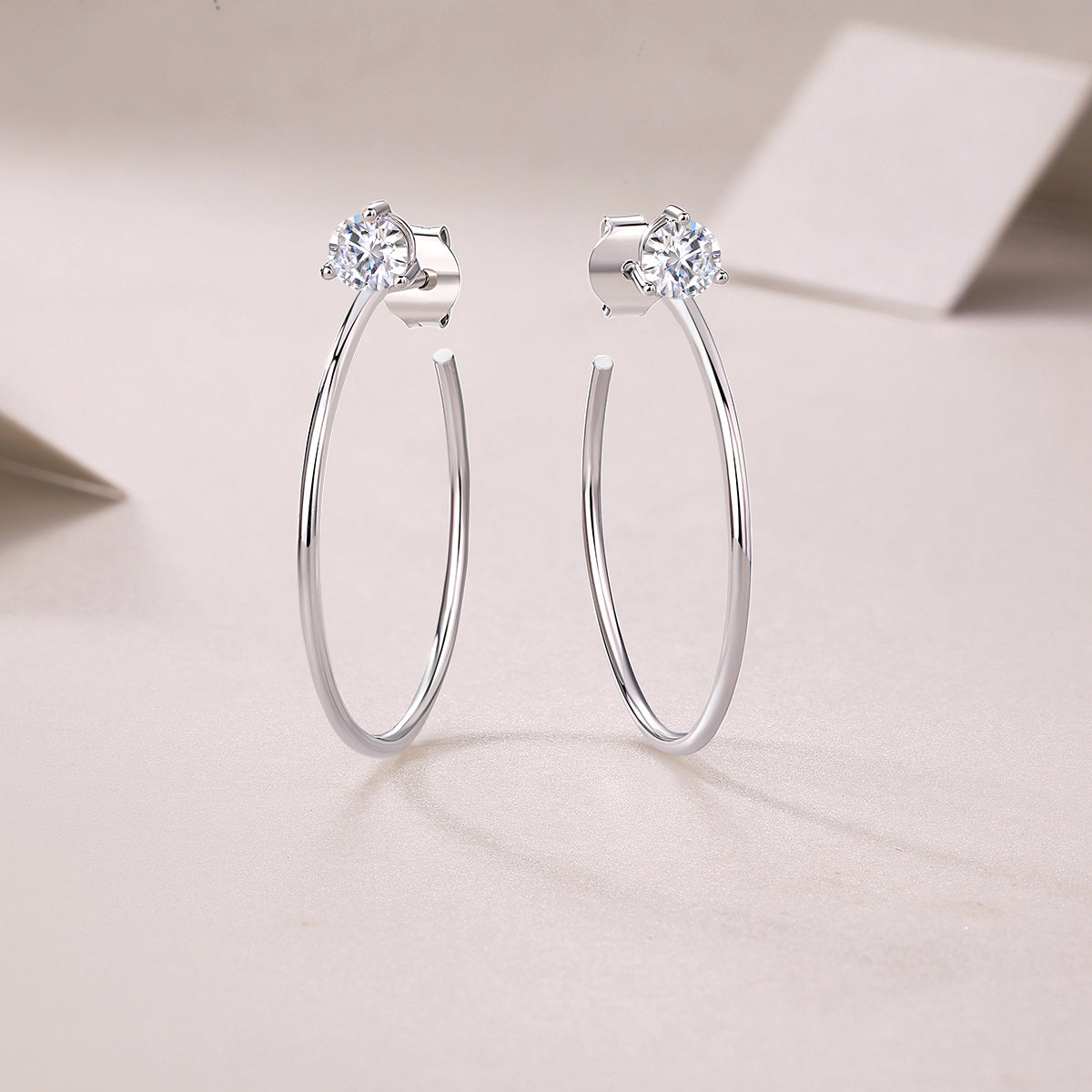 A Charming Afternoon - Earrings Set With Top-quality Moissanite S925 Silver And Platinum-plated Stud Earrings, A Fashionable And Trendy Accessory, Can Be Tested With A Diamond Pen