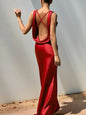 Deep Drape Neck Gown Dresses