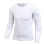 New Solid Color Men's Long-sleeved T Tights Wicking Sweat Suit Elastic Sports Fitness Running Training Shirt