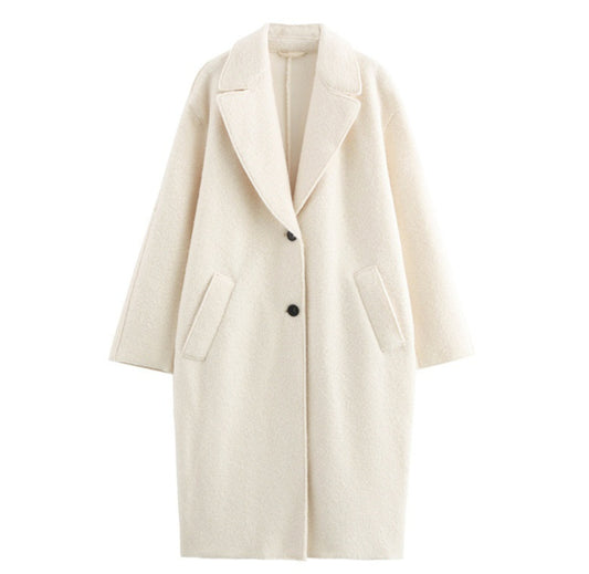 Women's Elegant Commuter Lapel Single-breasted Wool Coat