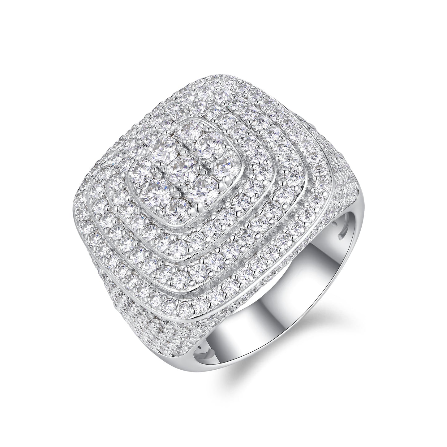 The Legendary King - Men's Ring, Diamond Ring And Wedding Ring Set With Top-quality Moissanite S925 Silver And Platinum-plated. The Ring Can Be Inspected With A Diamond Pen