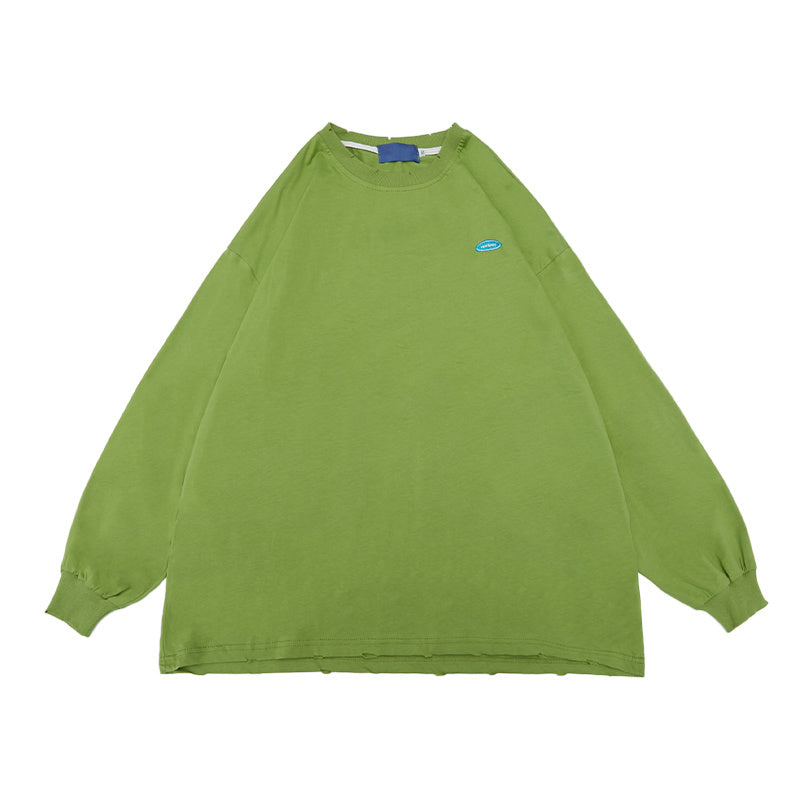 Solid color embroidery small standard long sleeves