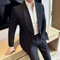 Double Breasted Green Collar Men's Casual Suit